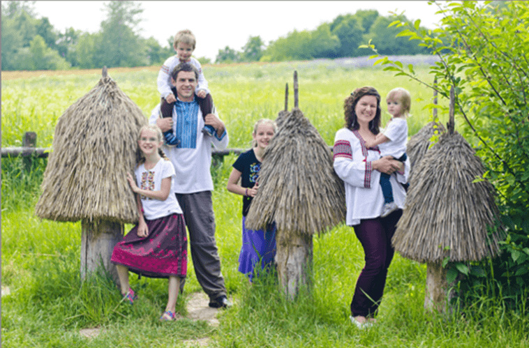 The Sokol Family: Vitaliy, Anne, Skyla, Vika, Andre, Una